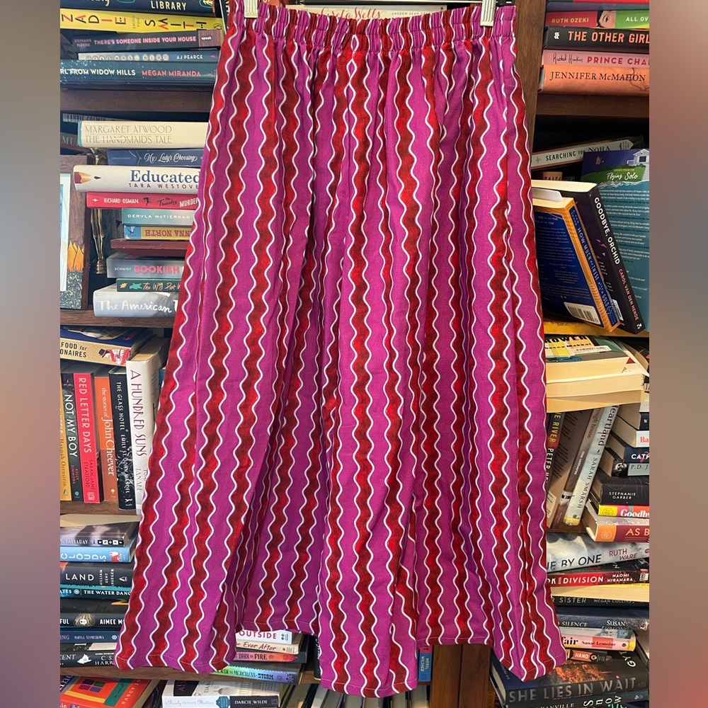 NWT Nettle Studios Wavy Linen Mid Easy Flare Pants - Picture 7 of 7